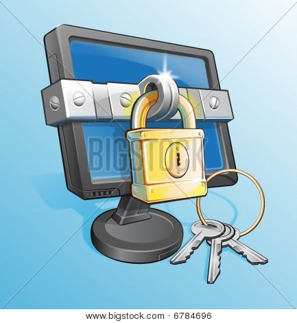 Vergrendelde Monitor met hangslot