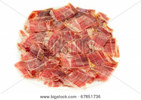 jabugo ham plate closeup