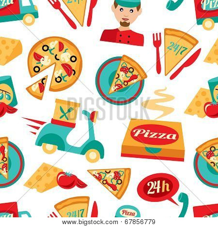 Pizza seamless pattern