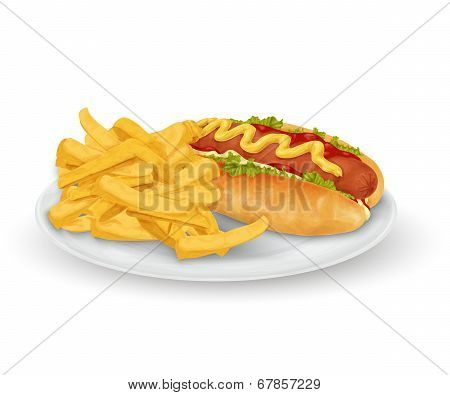 Hot dog french fries