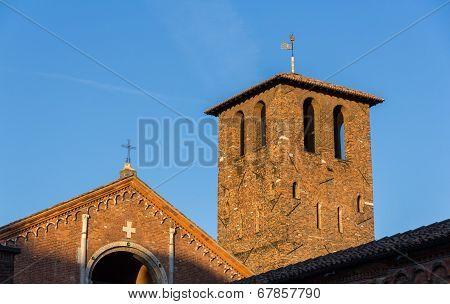 Belfry Of Basilica Di Sant'ambrogio In Milan