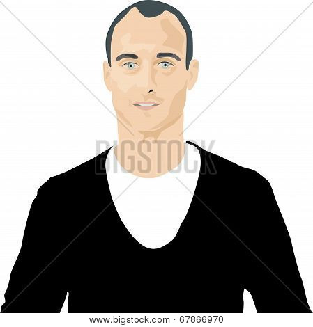 man in a black shirt