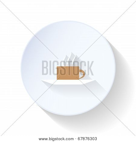 Coffee Cup On A Silver Platter Flat Icon
