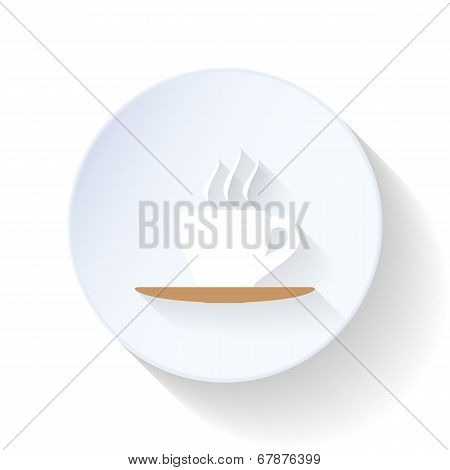 Coffee Cup On A Silver Platter Flat Icon
