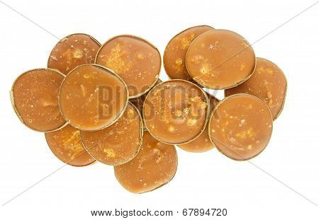 Palm Sugar (borassus Flabellifer Linn.) On White