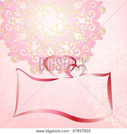 Wedding invitation card romantic ornament