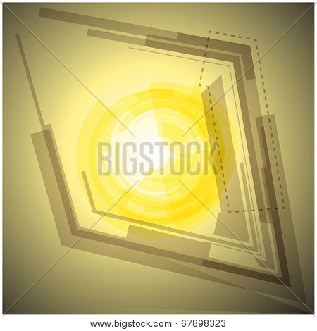 Abstract yellow background with  light