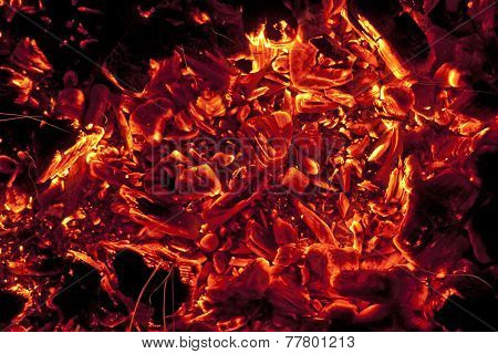 red-hot coals