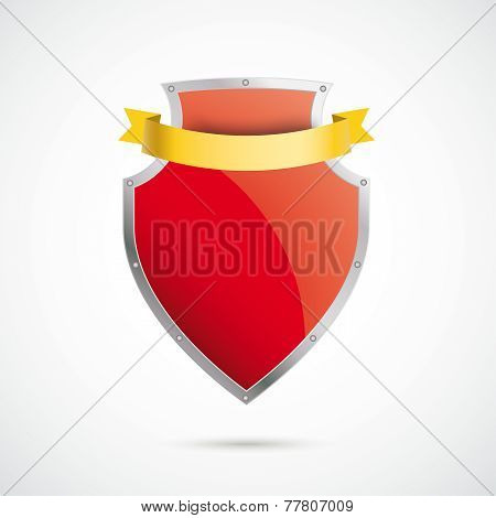 Red Silver Protection Shield