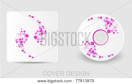 CD DVD Blu-ray white cover design template.  Abstract square background. Vector illustration EPS 10