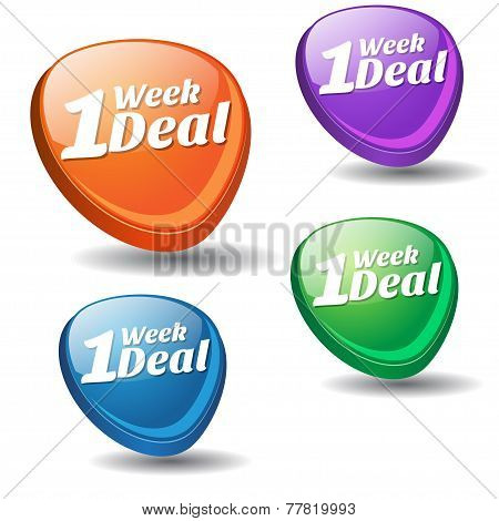 1 Week Deal Colorful Vector Icon Design