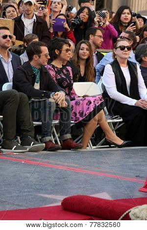LOS ANGELES - DEC 8:  Elijah Wood, Evangeline Lilly at the Peter Jackson Hollywood Walk of Fame Ceremony at the Dolby Theater on December 8, 2014 in Los Angeles, CA