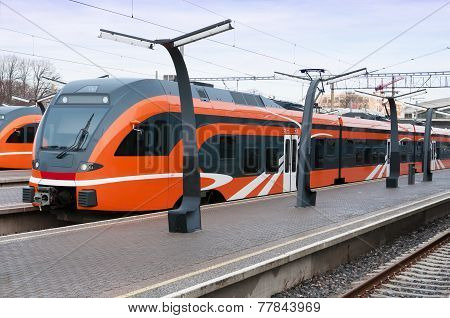 Modern European Train In Estonia