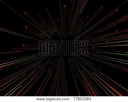 Abstract colorful streak burst