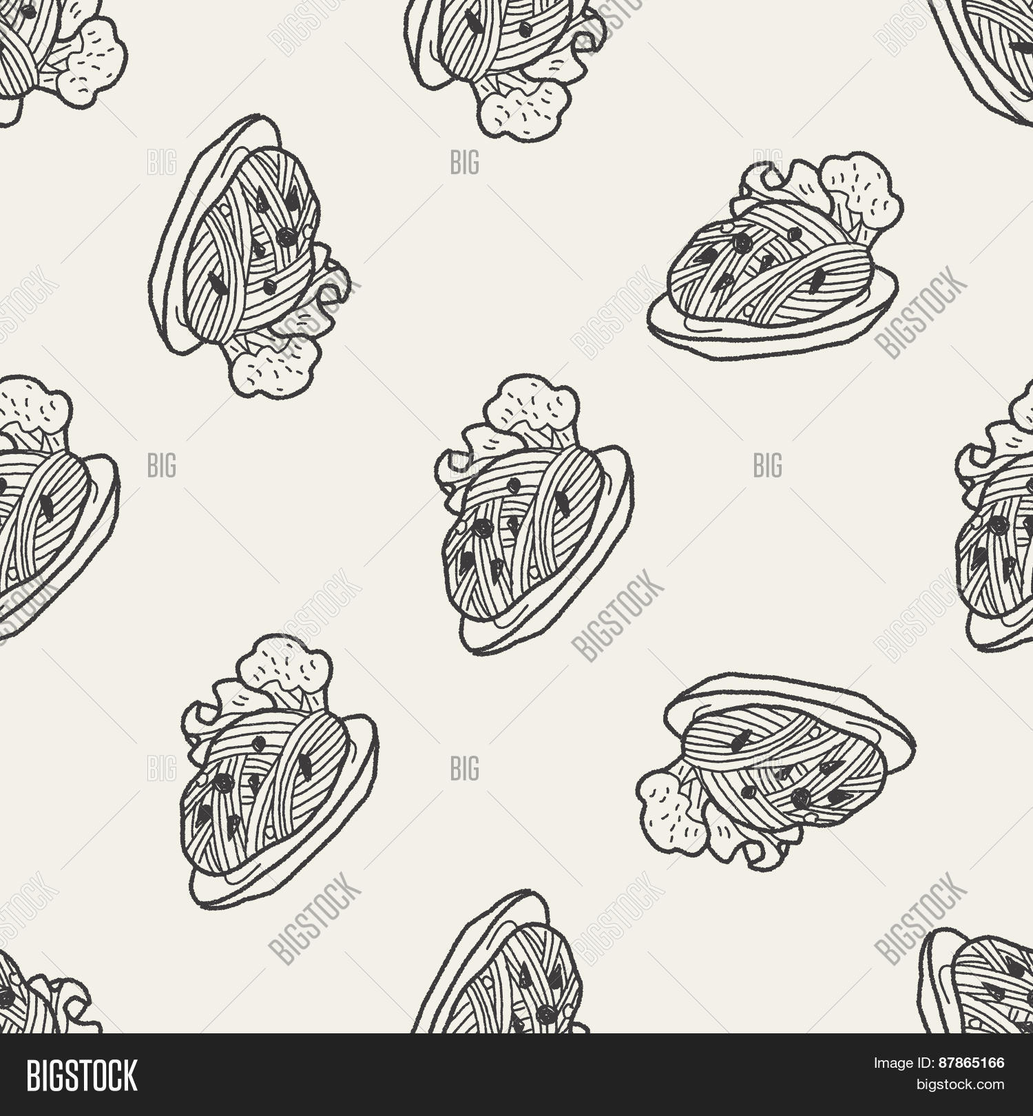 Doodle Pasta Noodle Vector & Photo (Free Trial) | Bigstock