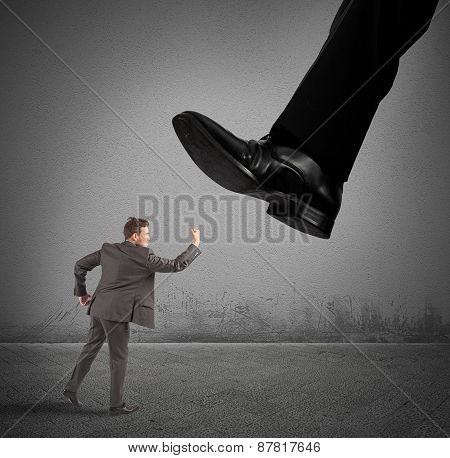 Businessman against boss