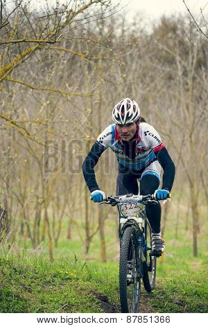 Garboavele, Galati, Romania , April 4, Unidentified Cyclists During The Annual Garboavele Xc Cycle R