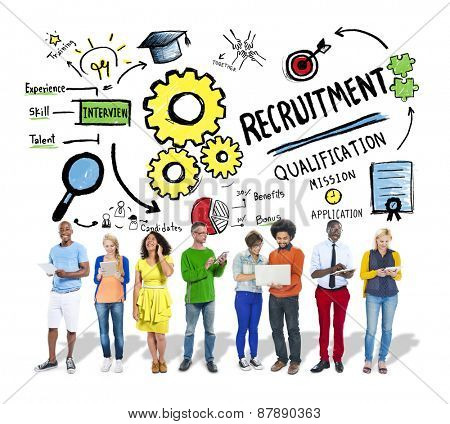 Ethnicity People Recruitment Digital Divices Searching Concept