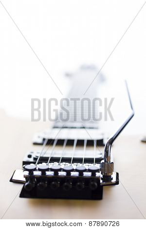 Sexy electric guitar natural wood