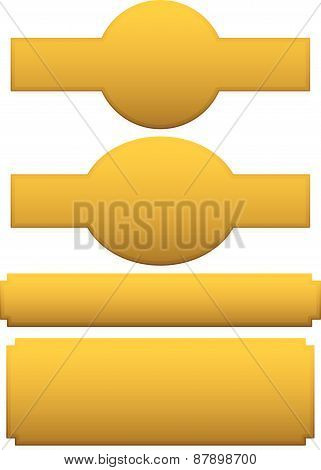 Set Of Different Plaque, Plaquette Shapes On White