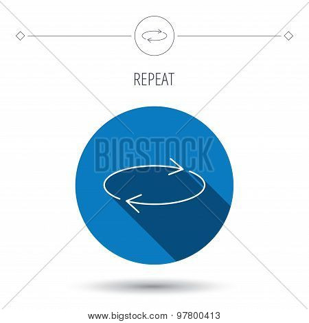 Repeat icon. Full rotation sign.