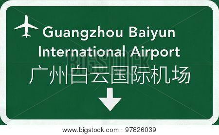 Guangzhou Baiyun China International Airport Highway Sign