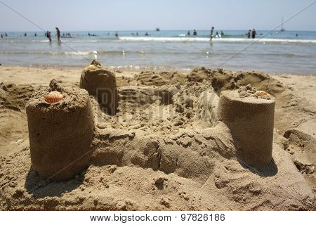Sand Castle In Sperlonga, Italy