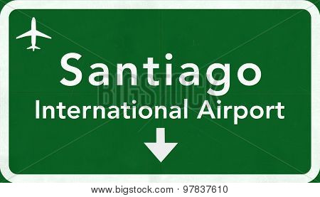 Santiago Chile International Airport Highway Sign