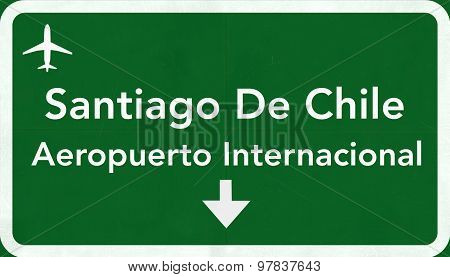 Santiago Chile International Airport Highway Sign