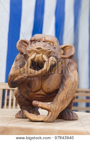 Wooden Monkey Carving