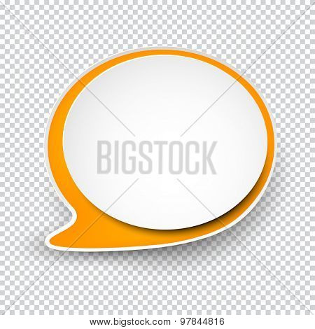 Vector illustration of white paper rounded speech bubble with shadow. Eps10.