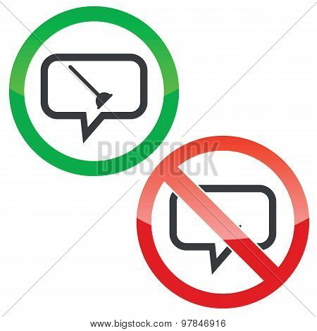 Plunger message permission signs