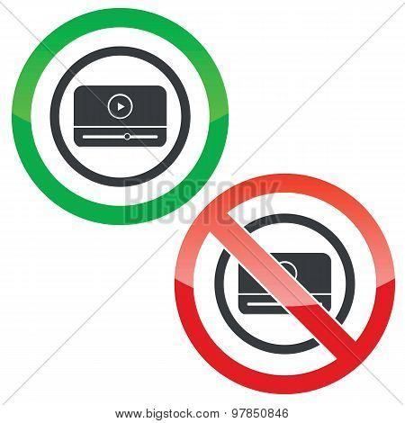 Mediaplayer permission signs