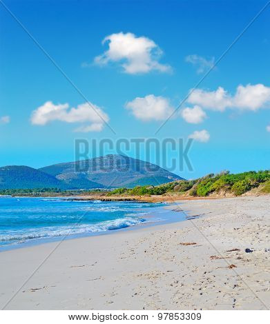 Maria Pia Beach Under A Blue Sky With Clouds