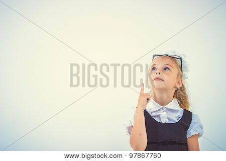 Schoolgirl get an idea, isolated