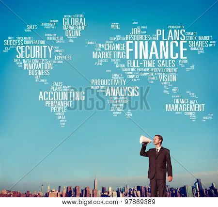 Finanace Security Global Analysis Management Accounting Concept