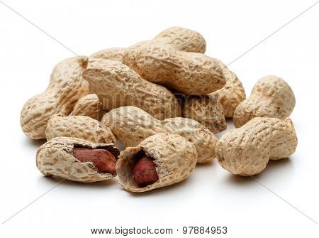 peanut pod or arachis isolated on white background cutout