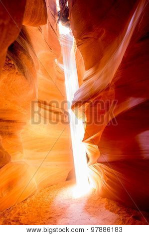 Sunbeam Shining Into Antelope Canyon