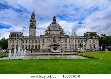 Cardiff Wales - May 20 2017: Cardiff Civic Centre