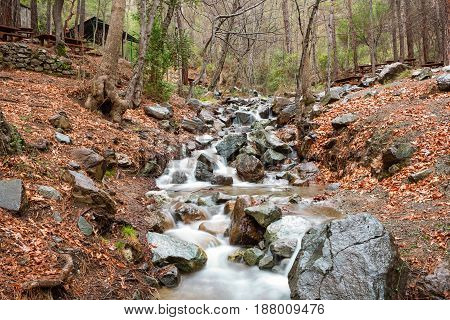 Peaceful Beautiful Scenic Stream In The Mountains