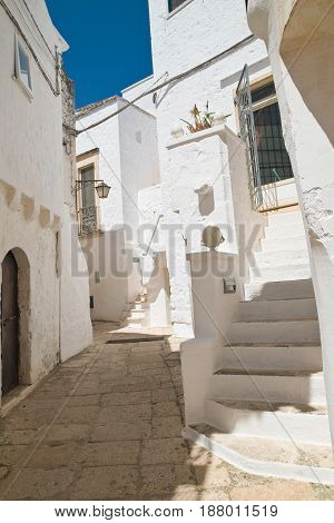 Characteristic alleyway of Cisternino. Puglia. Southern Italy.