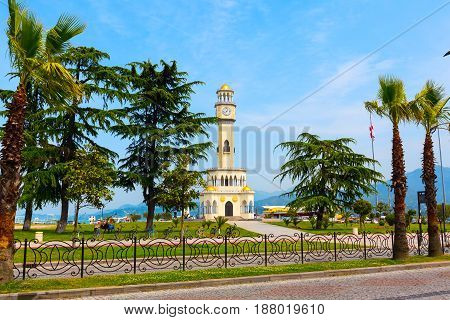 Batumi, Georgia - May 2, 2017: City panoramic landscape with Chacha tower in Batumi, Georgia summer Black sea resort