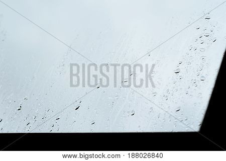 cool rain drops on window in rainyday
