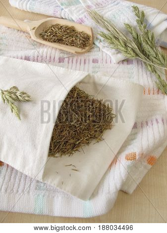 Hayflower bag with meadow plants for alternative medicine