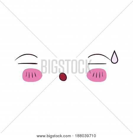 colorful facial expression asleep kawaii vector illustration
