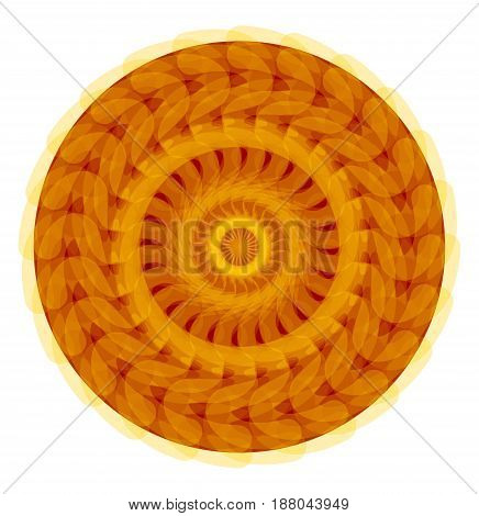 Gold symmetric geometric circle mandala for harmony obtaining