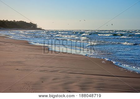 Bernati coast during a storm with billowy sea
