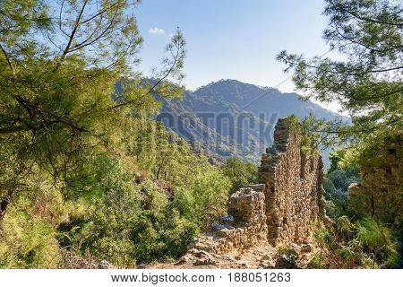 Ruins Of Temple Of Hephaestus. Chimaera Mount. Turkey