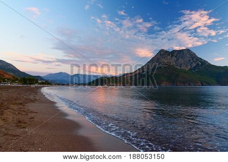Adrasan Beach At Sunrise. Turkey