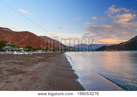 Adrasan Beach At Sunrise. Turkey